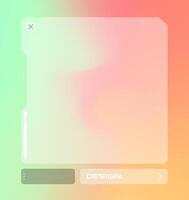 Futuristic square gradient background. Pop up window vector illustration.