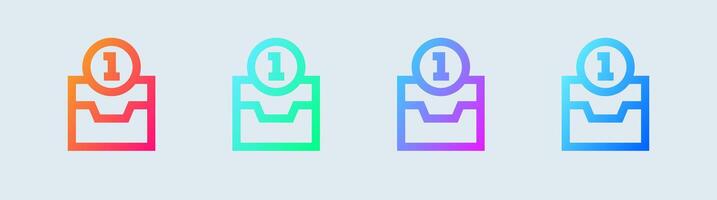 Direct message line icon in gradient colors. Inbox signs vector illustration.