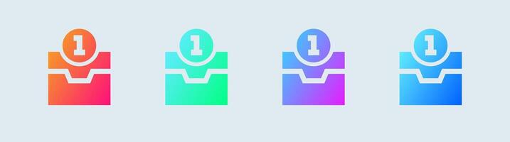 Direct message solid icon in gradient colors. Inbox signs vector illustration.