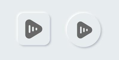 Media player solid icon in neomorphic design style. Video signs vector illustration.