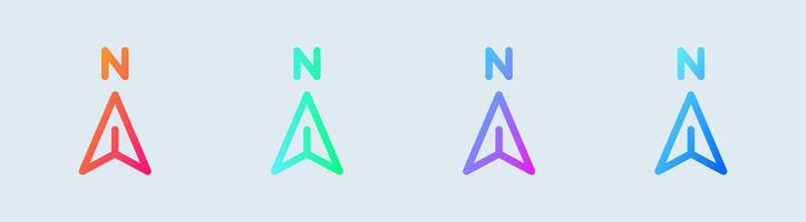 Compass line icon in gradient colors. Exploration signs vector illustration.