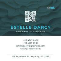Blue Minimalist Graphic Designer Business Card Square template
