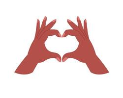 Two hands in the shape of a heart. Concept symbol of love, support, family, trust, romance vector