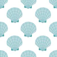 Seamless pattern with sea shells. Summer seamless pattern. vector