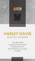 Black White Architect Business Card Vertical template