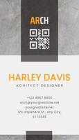 Black White Architect Business Card Vertical template