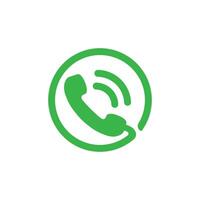 verde teléfono llamada icono aislado en blanco antecedentes vector