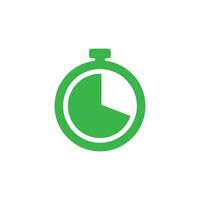 green Clock vector icon isolated on white background