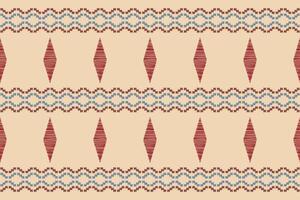 Traditional Ethnic ikat motif fabric pattern background geometric .African Ikat embroidery Ethnic pattern brown cream background wallpaper. Abstract,vector,illustration.Texture,frame,decoration. vector