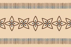 Traditional Ethnic ikat motif fabric pattern background geometric .African Ikat embroidery Ethnic pattern brown cream background wallpaper. Abstract,vector,illustration.Texture,frame,decoration. vector