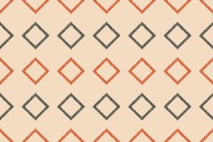 Traditional Ethnic ikat motif fabric pattern background geometric .African Ikat embroidery Ethnic pattern brown cream background wallpaper. Abstract,vector,illustration.Texture,frame,decoration. vector