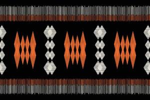 Traditional Ethnic ikat motif fabric background pattern geometric .African Ikat embroidery Ethnic oriental pattern black background wallpaper. Abstract,vector,illustration.Texture,frame,decoration. vector