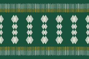 Traditional Ethnic ikat motif fabric pattern geometric style.African Ikat embroidery Ethnic oriental pattern green background wallpaper. Abstract,vector,illustration.Texture,frame,decoration. vector