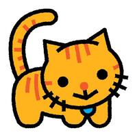 kitten cartoon roughen filled outline icon vector