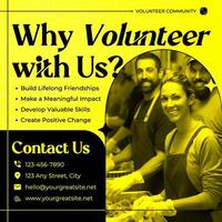 Why Volunteer with Us Template for Linkedin Post