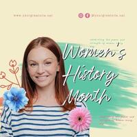 history woman day linkedin post for social media  template