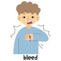 Bleed 1 cute on a white background, vector illustration.