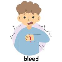 Bleed 3 cute on a white background, illustration. vector