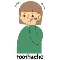 Toothache 5 on a white background, vector illustration.