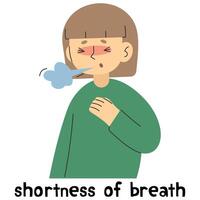 Shortness of breath 11 on a white background, vector illustration.