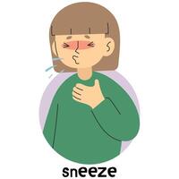 Sneeze 7 cute on a white background, vector illustration.