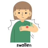 Swollen 5 cute, vector illustration.