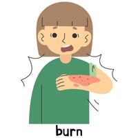 Burn 5 cute, vector illustration.