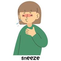 Sneeze 5 cute, vector illustration.