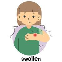 Swollen 7 cute on a white background, vector illustration.