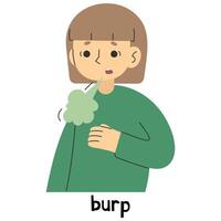 Burp 5 on a white background, vector illustration.