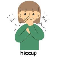 Hiccup 5 cute on a white background, illustration. vector