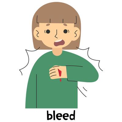 Bleed 5 cute on a white background, illustration.