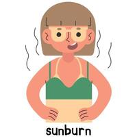 Sunburn 5 on a white background, vector illustration.