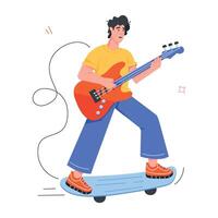 Rock Band Flat Character Icons vector