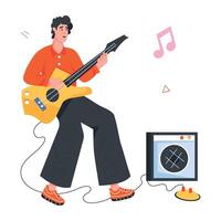 Rock Band Flat Character Icons vector