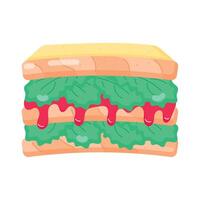 Flat Style Sandwiches Stickers vector