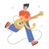 Rock Musicians Flat Character Icons vector