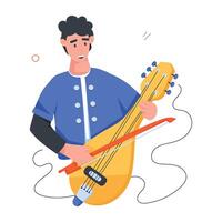 Professional Musicians Flat Character Icons vector