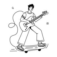 Rock Musicians Flat Character Icons vector