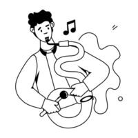 Professional Musicians Flat Character Icons vector