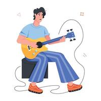 Rock Musicians Flat Character Icons vector