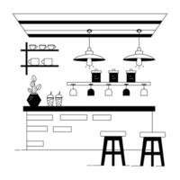 Coffee Culture Linear Illustrations vector