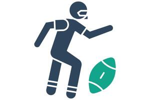 rugby jugador icono. icono relacionado a deporte, gimnasia. sólido icono estilo. elemento ilustración. vector