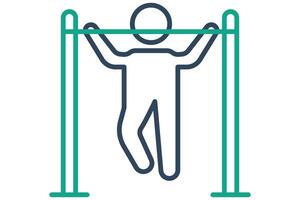 pull up icon. icon related to sport, gym. line icon style. element illustration. vector