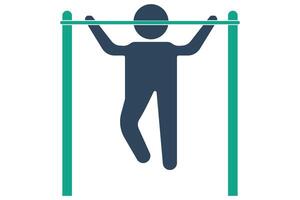 pull up icon. icon related to sport, gym. solid icon style. element illustration. vector