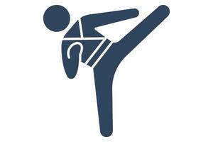 karate icon. icon related to sport, gym. solid icon style. element illustration. vector