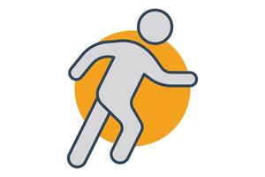 running icon. people running. icon related to sport, gym. flat line icon style. element illustration. vector