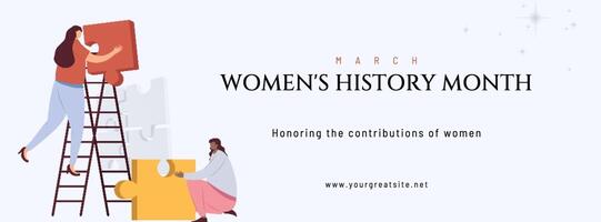 Modern Illustration Women's History Month Facebook Cover template