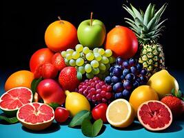 AI generated Different Types of Fresh Fruits photo