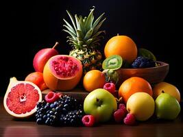 AI generated Different Types of Fresh Fruits photo